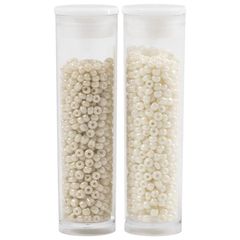 Rocaille-Perlen 1,7 mm, Satz von 2x7 g | Beige with pearl shine