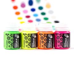 ROSA TALENT Fluoreszierende Acrylfarbe für Textilien 20 ml | Verschiedene Farbtöne