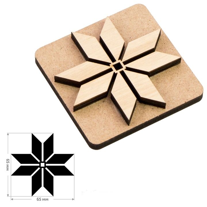 ROSA TALENT Holzstempel Nr. 5 Geometrie 6,5x6,5 cm