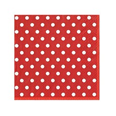 Rote gepunktete Decoupage-Servietten