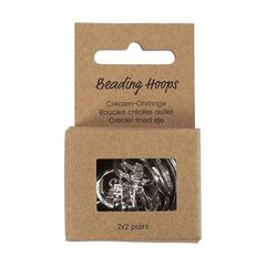 Runde Ohrringe mit Anhängerschleife | Silver plated