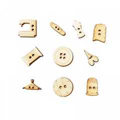 Satz hölzerner Miniaturen | Needle and Thread 10 pcs