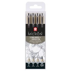 Satz technischer Stifte Sakura Pigma Micron 3 fineliners a brush pen | Grautöne | Grautöne