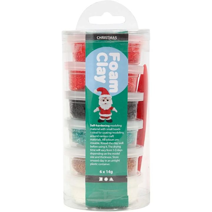 Schaumstoffknete Modelliermasse Weihnachten 6 x 14 g
