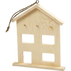 Schlüsselanhänger Haus aus Holz
