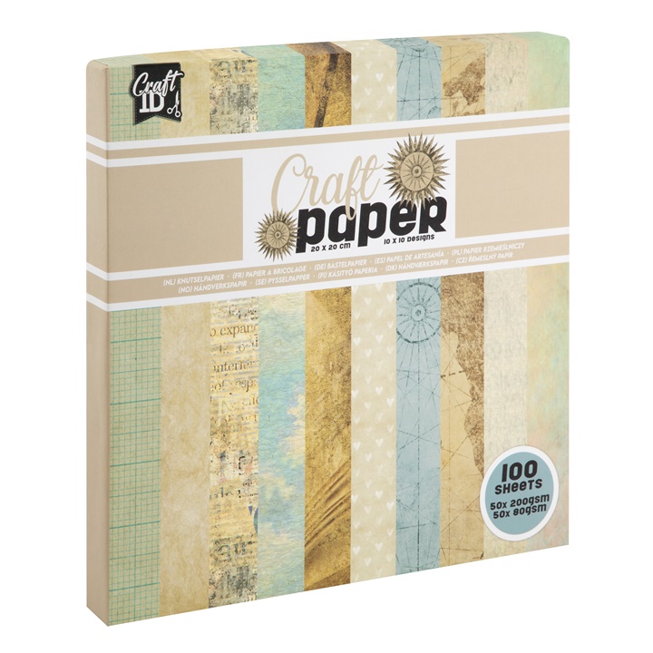Scrapbooking-Papier 20 x 20 cm | Beigetöne | Beigetöne
