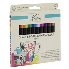 Set mit Markern für Glas und Porzellan 12 Stück