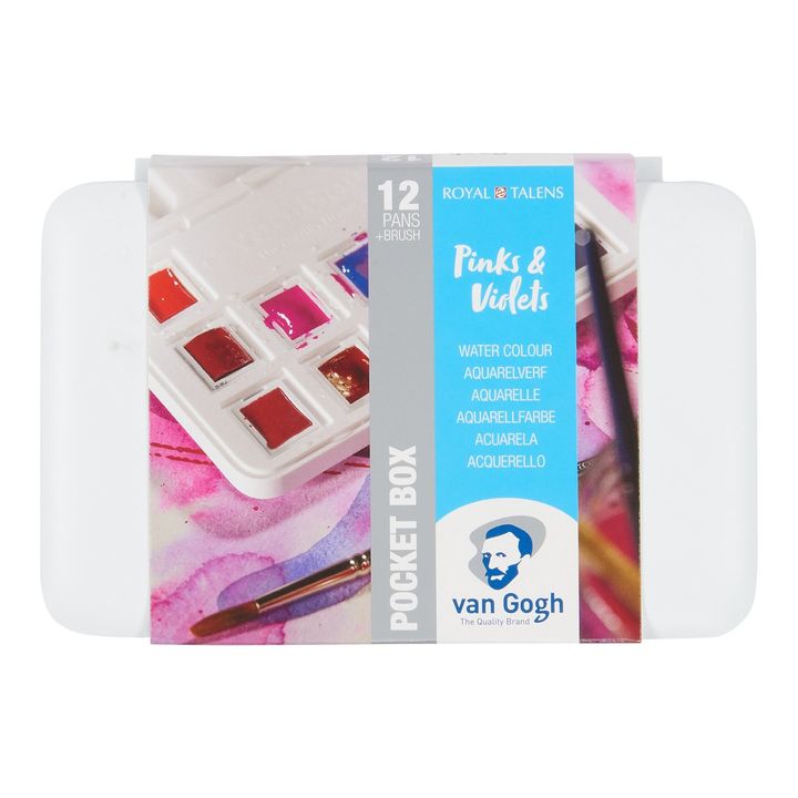 Van Gogh Aquarellfarben Set - Rosa und lila Farbtöne / 12 Stück