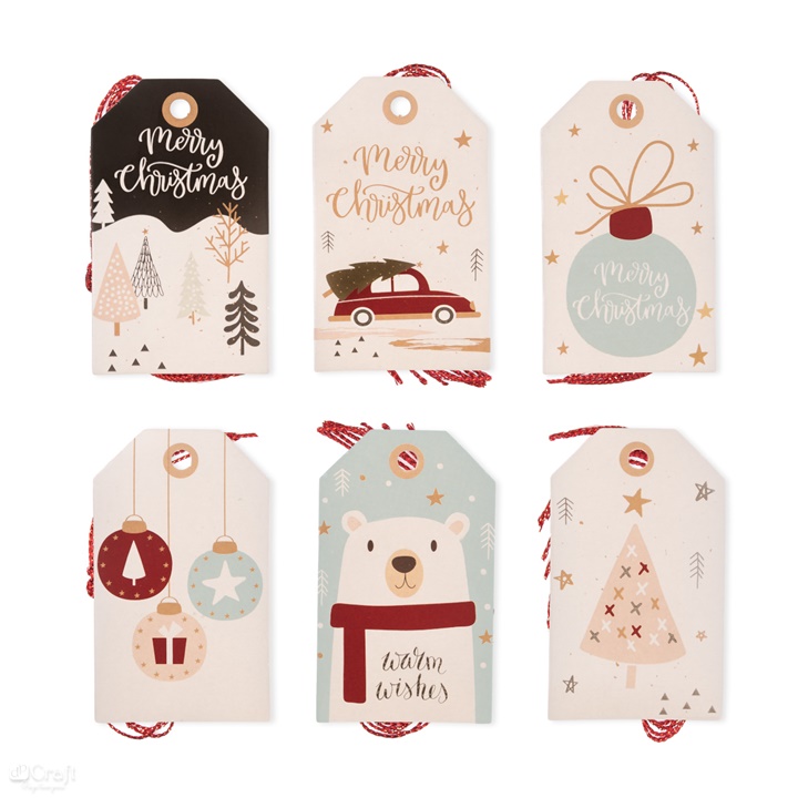 Weihnachten Pastellfarben Dekorative Hangtags 24 Stück