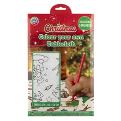 Weihnachtliches Tischtuch zum Ausmalen mit Markern 240x128 cm
