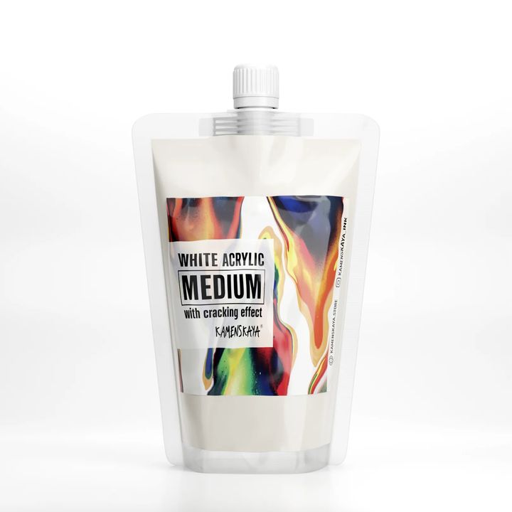 Weißes Acrylmedium KAMENSKAYA mit Crackle-Effekt | 500 ml