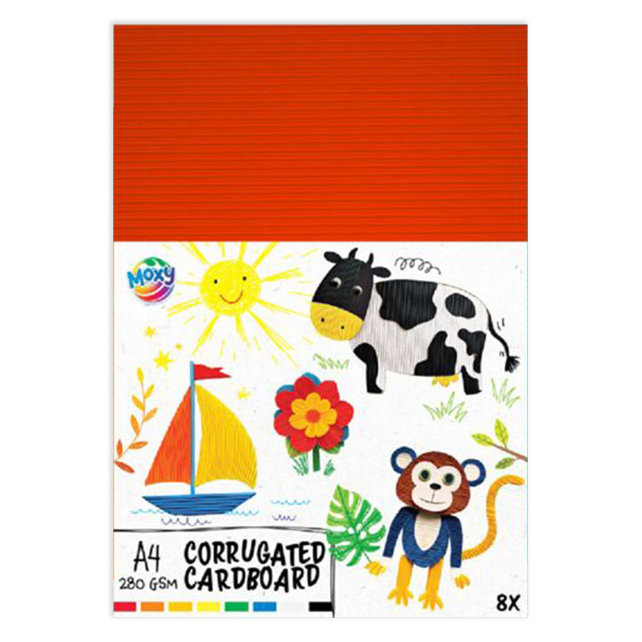 Wellpappe A4 Mix 8 Farben | 8 Bögen